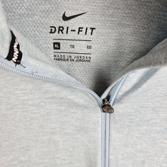 Nike Light Blue Dri-FIT Pullover Quarter Zip Long Sleeve Shirt Sz XL - Picture 3 of 10